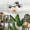 Chehalis Lampa sufitowa, Kula świetlna W kolorze bursztynu, Chrom, Przydymiony, 3-punktowe
