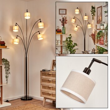 Bassagoda Lampa stojąca Chrom, Czarny, 5-punktowe