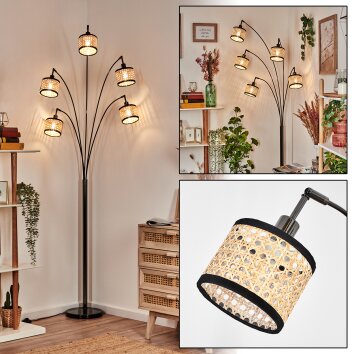 Ramila Lampa stojąca Chrom, Czarny, 5-punktowe