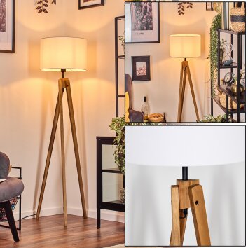Soungou lampa stojąca kolory naturalne, czarny, 1-punktowy