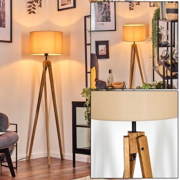 Soungou lampa stojąca kolory naturalne, czarny, 1-punktowy