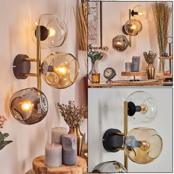 Ripoll Kula świetlna, Lampa ścienna Złoty, Czarny, 3-punktowe Ripoll Kula świetlna, Lampa ścienna Złoty, Czarny, 3-punktowe