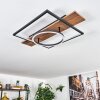 Pompu Lampa sufitowa LED Brązowy, Wygląd drewna, Czarny, 1-punktowy