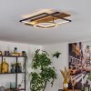 Pompu Lampa sufitowa LED Brązowy, Wygląd drewna, Czarny, 1-punktowy