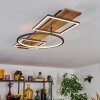 Pompu Lampa sufitowa LED Brązowy, Wygląd drewna, Czarny, 1-punktowy