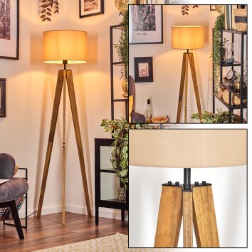 Soungou lampa stojąca kolory naturalne, czarny, 1-punktowy