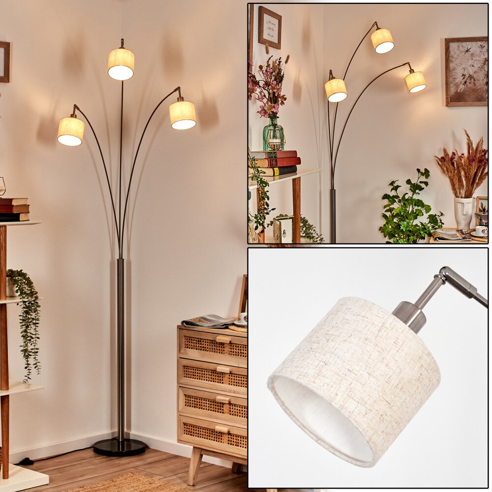 Bassagoda Lampa stojąca Nikiel matowy, Czarny, 3-punktowe main product photo