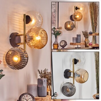 Ripoll Kula świetlna, Lampa ścienna Złoty, Czarny, 3-punktowe