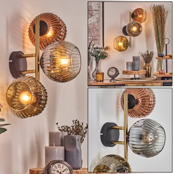 Ripoll Kula świetlna, Lampa ścienna Złoty, Czarny, 3-punktowe