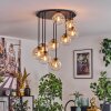 Gastor Lampa sufitowa, Kula świetlna 57 cm W kolorze bursztynu, Przezroczysty, 9-punktowe
