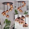 Koyoto lampa sufitowa, kula świetlna 57 cm przezroczysty, miedziany, 9-punktowe