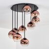 Koyoto lampa sufitowa, kula świetlna 57 cm przezroczysty, miedziany, 9-punktowe