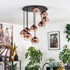 Koyoto lampa sufitowa, kula świetlna 57 cm przezroczysty, miedziany, 9-punktowe