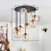 Koyoto lampa sufitowa, kula świetlna 57 cm bursztynowy, przezroczysty, 9-punktowe