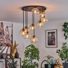 Koyoto Lampa sufitowa, Kula świetlna 57 cm W kolorze bursztynu, Przezroczysty, 9-punktowe