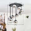 Gastor Lampa sufitowa, Kula świetlna 57 cm Chrom, Przezroczysty, Przydymiony, 9-punktowe
