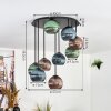 Koyoto Lampa sufitowa, Kula świetlna 57 cm Niebeieski, Zielony, W kolorze miedzi, 9-punktowe