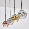 Ripoll lampa wisząca, kula świetlna, lampa wisząca złoty, przezroczysty, miedziany, przydymiony, 4-punktowe