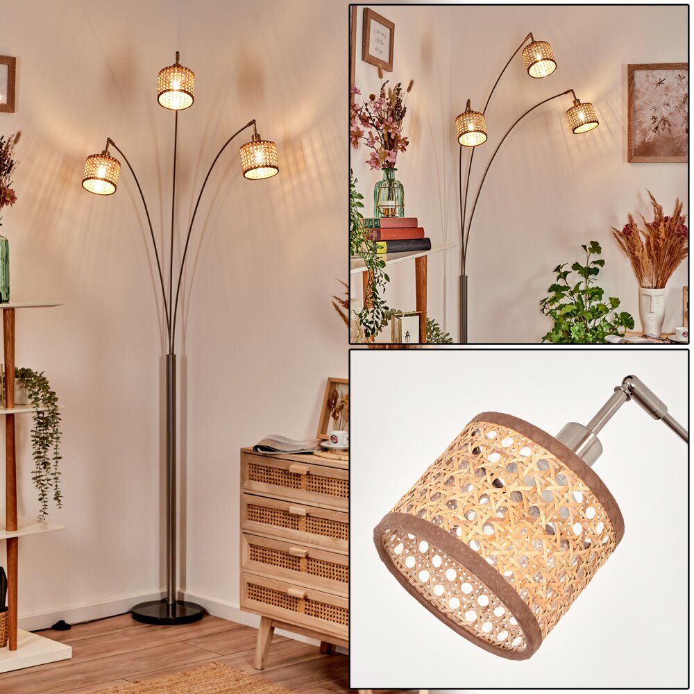 Barcos Lampa stojąca Nikiel matowy, Czarny, 3-punktowe main product photo