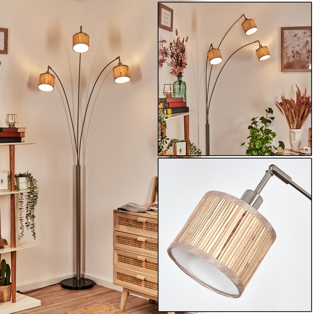 Bongal Lampa stojąca Nikiel matowy, Czarny, 3-punktowe main product photo