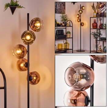 Ripoll lampa stojąca przezroczysty, miedziany, 5-punktowe