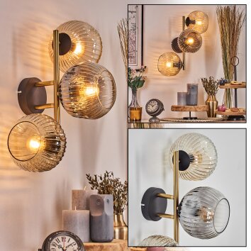 Ripoll Kula świetlna, Lampa ścienna Złoty, Czarny, 3-punktowe