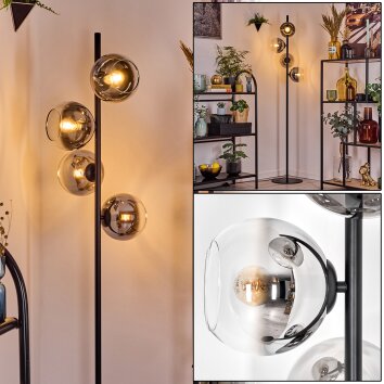 Koyoto Lampa stojąca Chrom, Przezroczysty, Przydymiony, 4-punktowe