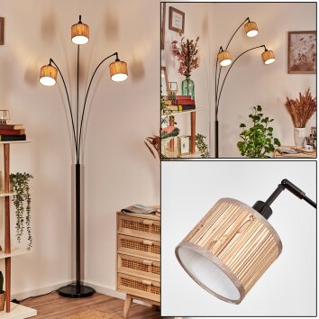 Bongal Lampa stojąca Chrom, Czarny, 3-punktowe