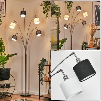 Bassagoda Lampa stojąca Nikiel matowy, Czarny, 5-punktowe Bassagoda Lampa stojąca Nikiel matowy, Czarny, 5-punktowe