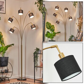 Bassagoda Lampa stojąca Mosiądz, Czarny, 5-punktowe