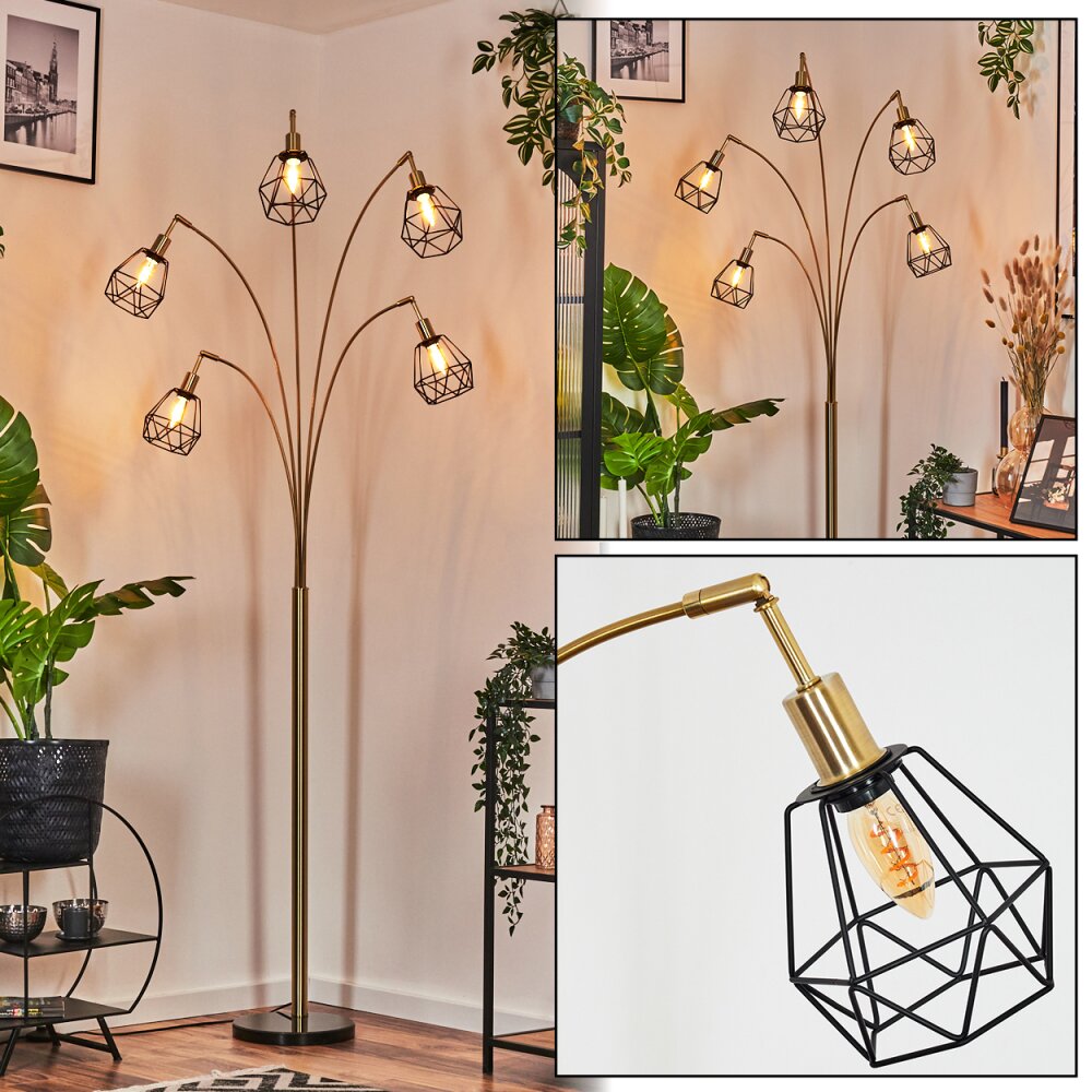 Yaak Lampa stojąca Mosiądz, Czarny, 5-punktowe main product photo