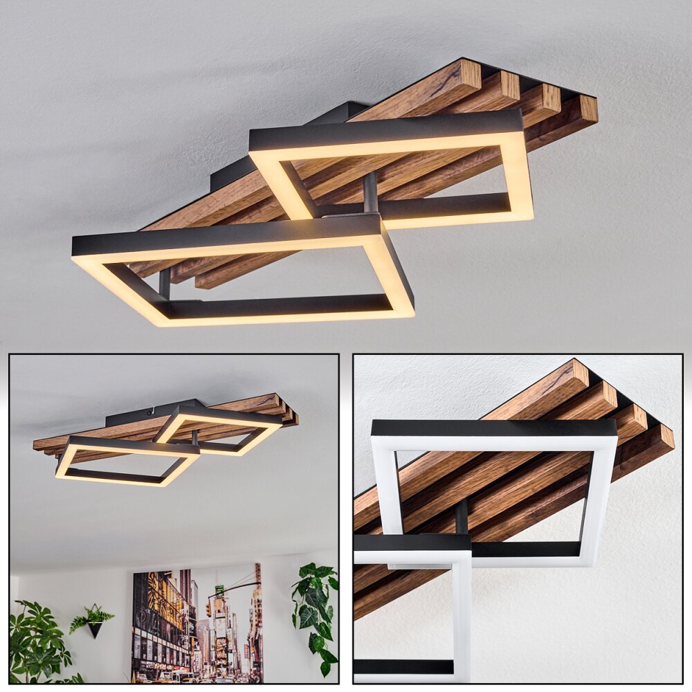 Ellekilde Lampa sufitowa LED Brązowy, Wygląd drewna, Czarny, 1-punktowy main product photo