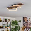 Ellekilde Lampa sufitowa LED Brązowy, Wygląd drewna, Czarny, 1-punktowy