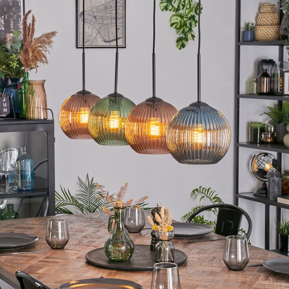 Koyoto Lampa wisząca, Kula świetlna, Lampa wisząca Niebeieski, Zielony, W kolorze miedzi, 4-punktowe main product photo