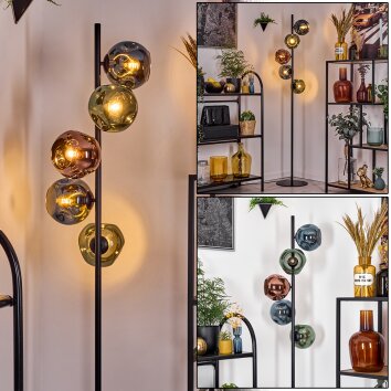 Ripoll lampa stojąca niebeieski, zielony, miedziany, 5-punktowe