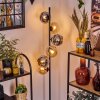 Koyoto lampa stojąca 31 cm bursztynowy, chrom, przydymiony, 6-punktowe
