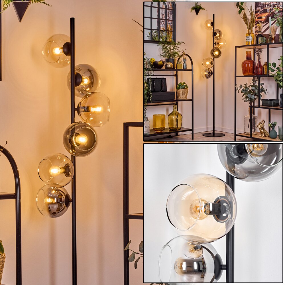 Koyoto Lampa stojąca W kolorze bursztynu, Przezroczysty, Przydymiony, 6-punktowe main product photo