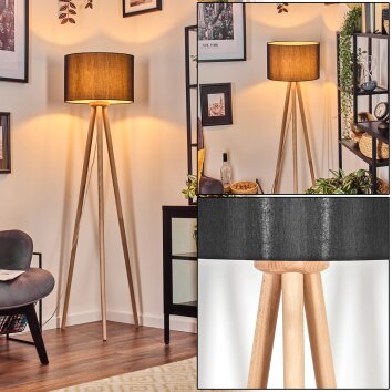 Soungou Lampa stojąca Jasne drewno, Biały, 1-punktowy