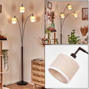 Bassagoda Lampa stojąca Chrom, Czarny, 3-punktowe
