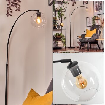 Koyoto lampa stojąca, lampa podłogowa łukowa czarny, 1-punktowy