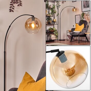 Koyoto lampa stojąca, lampa podłogowa łukowa czarny, 1-punktowy