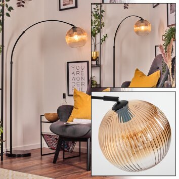 Koyoto lampa stojąca, lampa podłogowa łukowa czarny, 1-punktowy