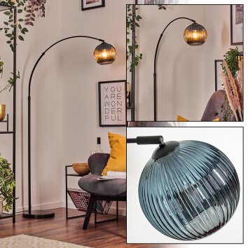 Koyoto lampa stojąca, lampa podłogowa łukowa czarny, 1-punktowy