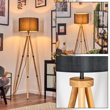 Soungou lampa stojąca kolory naturalne, czarny, 1-punktowy