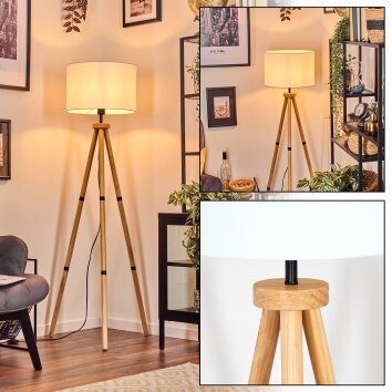 Soungou lampa stojąca kolory naturalne, czarny, 1-punktowy