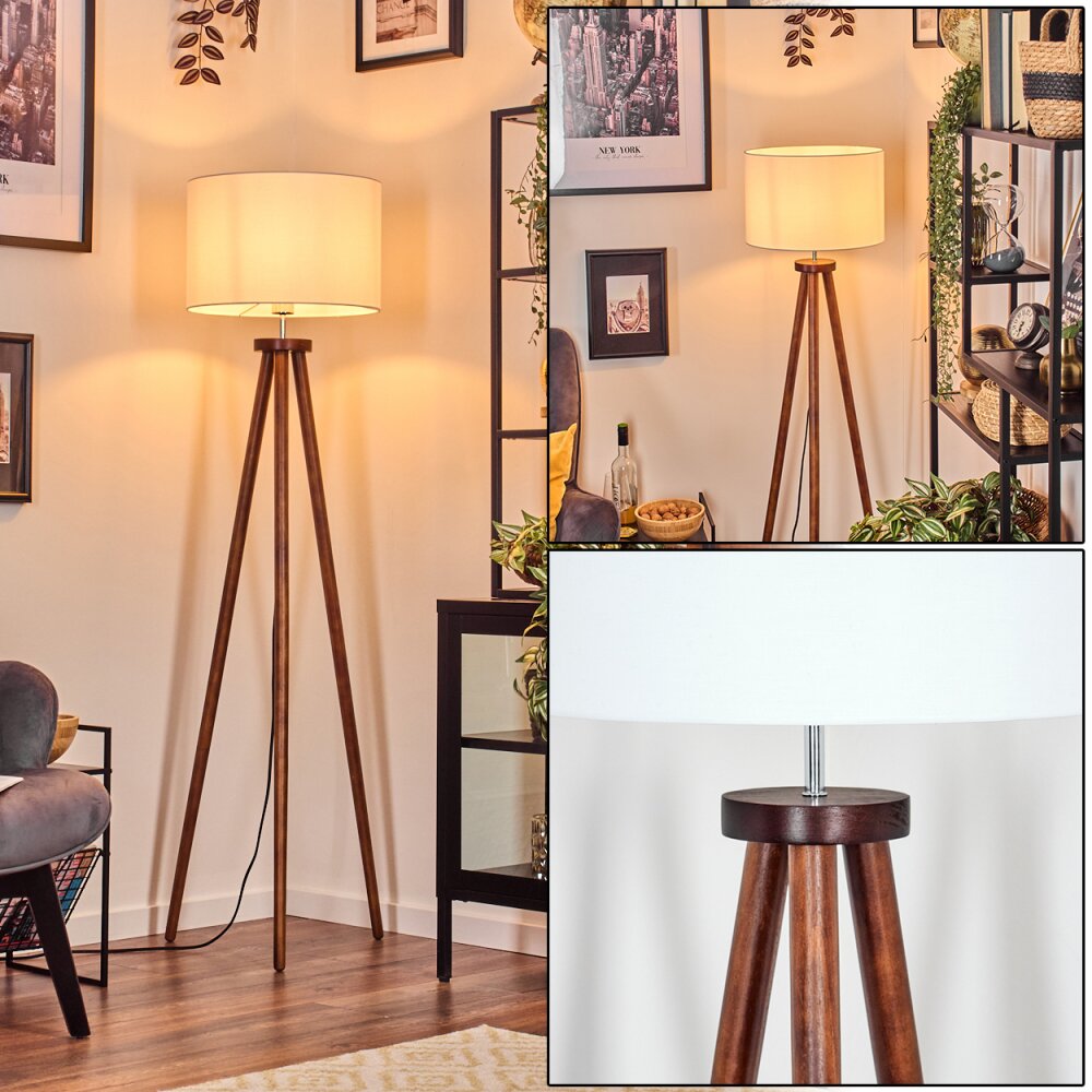 Soungou Lampa stojąca Chrom, Ciemne drewno, 1-punktowy main product photo