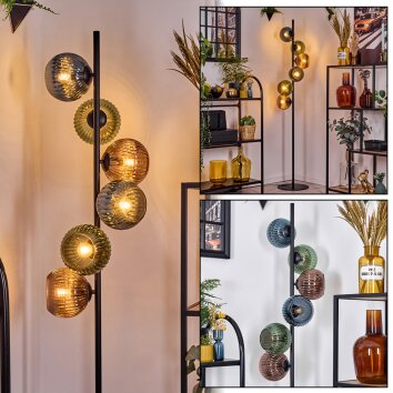 Koyoto Lampa stojąca 31 cm Niebeieski, Zielony, W kolorze miedzi, 6-punktowe