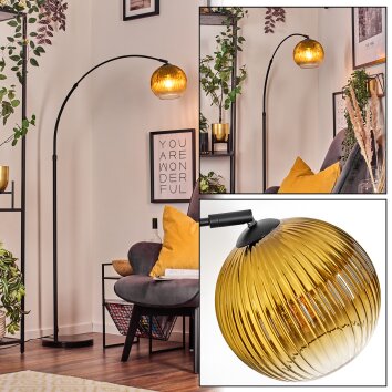Koyoto lampa stojąca, lampa podłogowa łukowa czarny, 1-punktowy