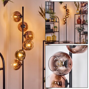 Ripoll lampa stojąca przezroczysty, miedziany, 6-punktowe