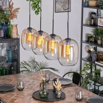 Apedo lampa wisząca, lampa wisząca bursztynowy, przezroczysty, 4-punktowe